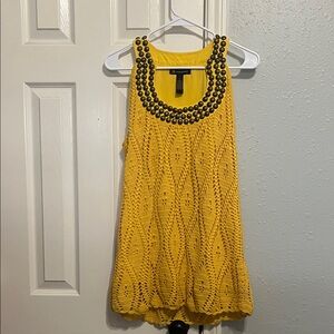 INC International Concepts Yellow Crochet Tank Top